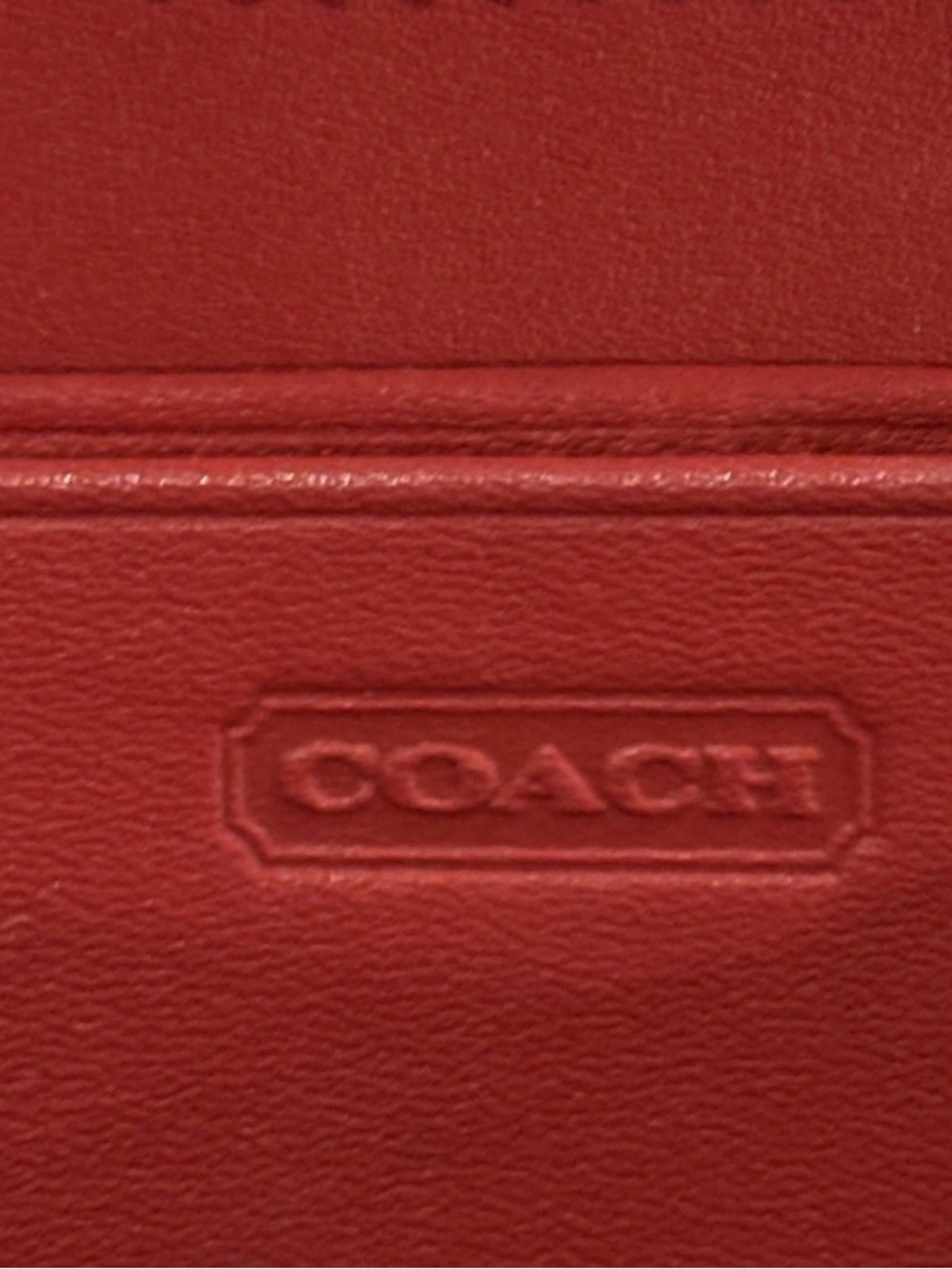 Coach Glossy Patent Leather Wallet in Coral Red - Picture 12 of 13
